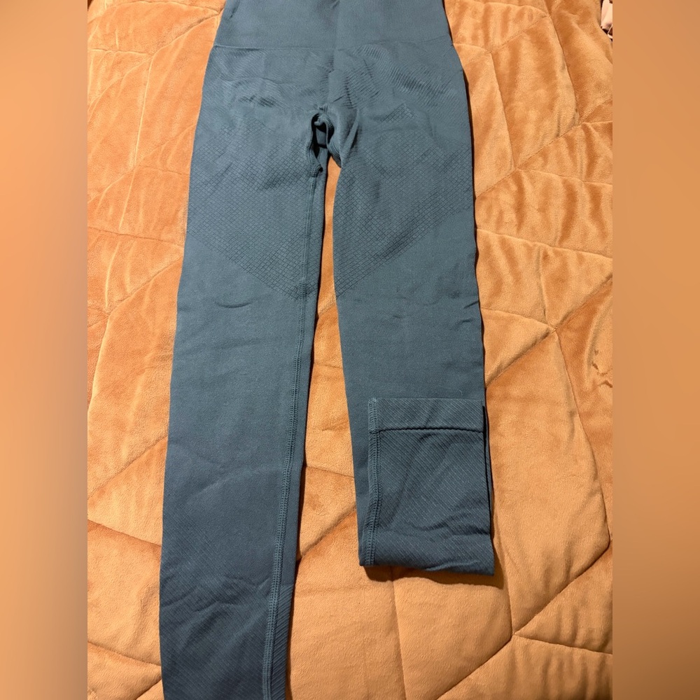 Blue Textured Pants